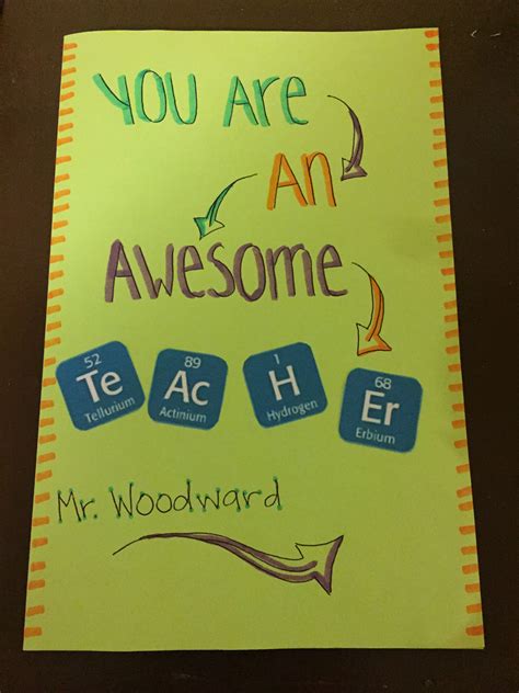 science teacher thank you cards